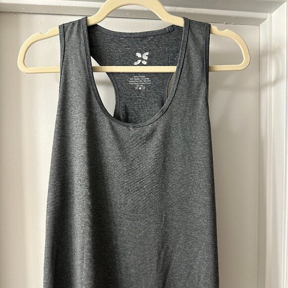 City Sports Gray Workout Tank With Cute Lettuce Hem - Picture 1 of 6